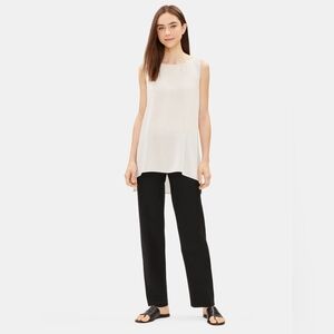 Eileen Fisher Black System Washable Stretch Crepe Straight Pant